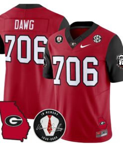Alternative view of Georgia Bulldogs 2025 Color Sleeves Vapor Limited Jersey - All Stitched