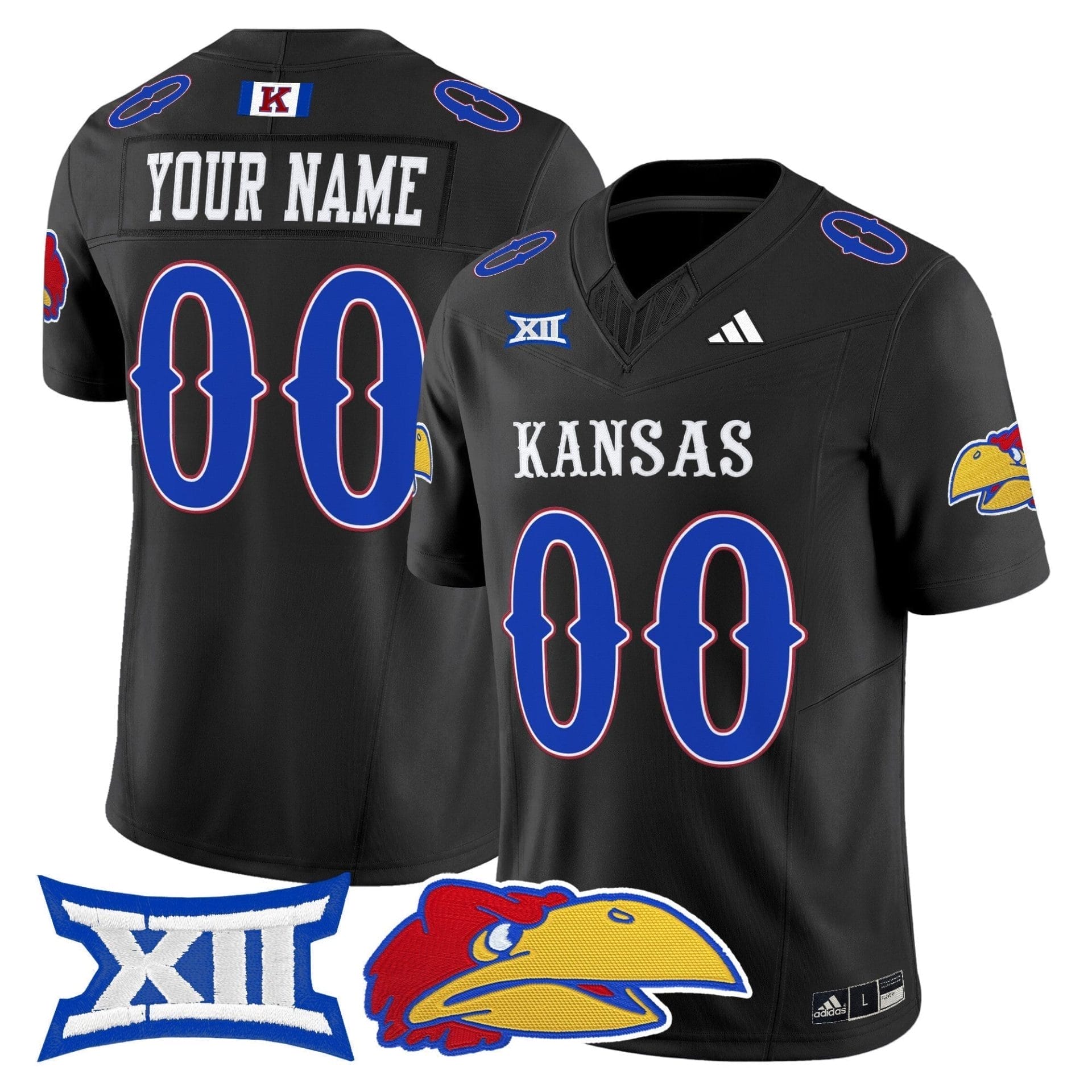 Custom Kansas Jayhawks Jersey Name, Number 2025 Vapor Limited All Stitched 2 Custom Kansas Jayhawks Jersey Name, Number 2025 Vapor Limited All Stitched - Image 2