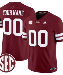 Alternative view of Custom Mississippi State Bulldogs Jersey 'Dark Mode' Vapor Limited Stitched All Colors