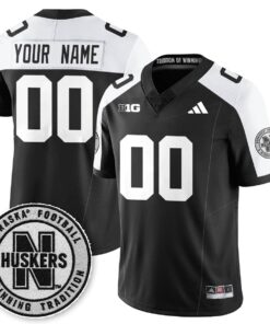 Alternative view of Custom Nebraska Football Jersey Name, Number 2025 "Blackout" - All Stitched