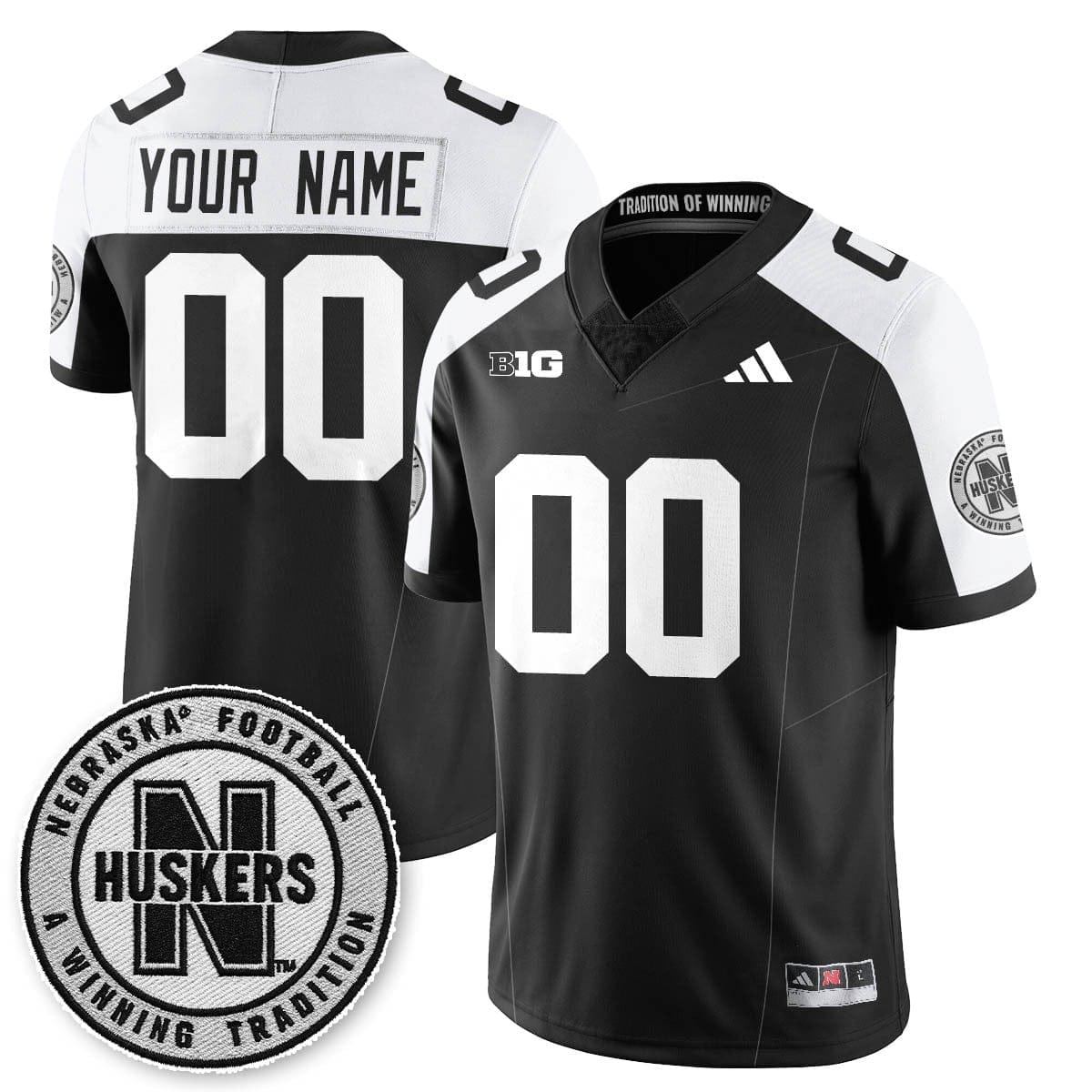 Custom Nebraska Football Jersey Name, Number 2025 "Blackout" - All Stitched 2 Custom Nebraska Football Jersey Name, Number 2025 "Blackout" - All Stitched - Image 2