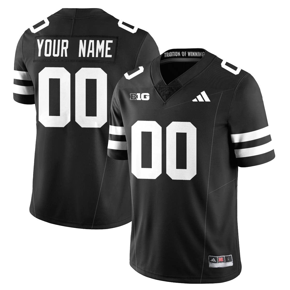 Custom Nebraska Football Jersey Name, Number 2025 "Blackout" - All Stitched 1 Custom Nebraska Football Jersey Name, Number 2025 "Blackout" - All Stitched