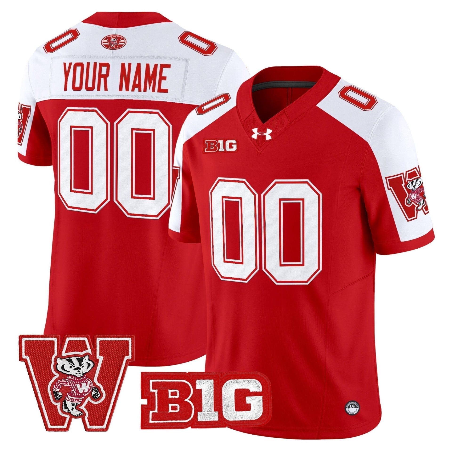 Custom Wisconsin Badgers Jersey Throwback Name, Number 2025 Stitched All Colors 4 Custom Wisconsin Badgers Jersey Throwback Name, Number 2025 Stitched All Colors - Image 4