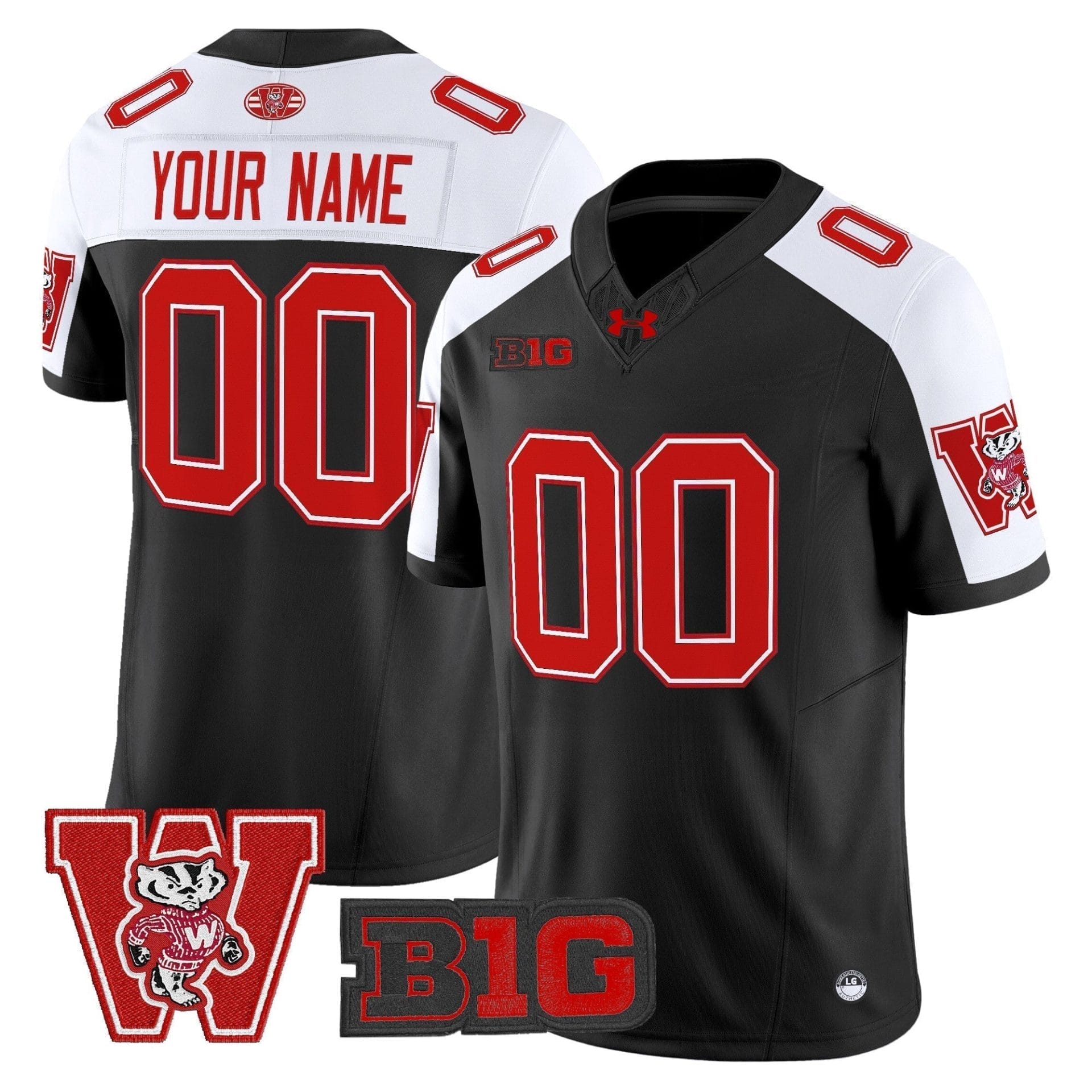 Custom Wisconsin Badgers Jersey Throwback Name, Number 2025 Stitched All Colors 5 Custom Wisconsin Badgers Jersey Throwback Name, Number 2025 Stitched All Colors - Image 5