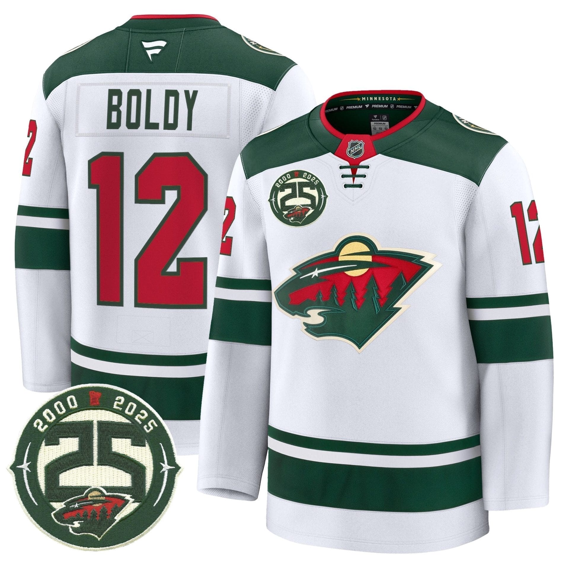 Minnesota Wild 25th Anniversary Patch Premium Jersey - All Stitched 8 Minnesota Wild 25th Anniversary Patch Premium Jersey - All Stitched - Image 8