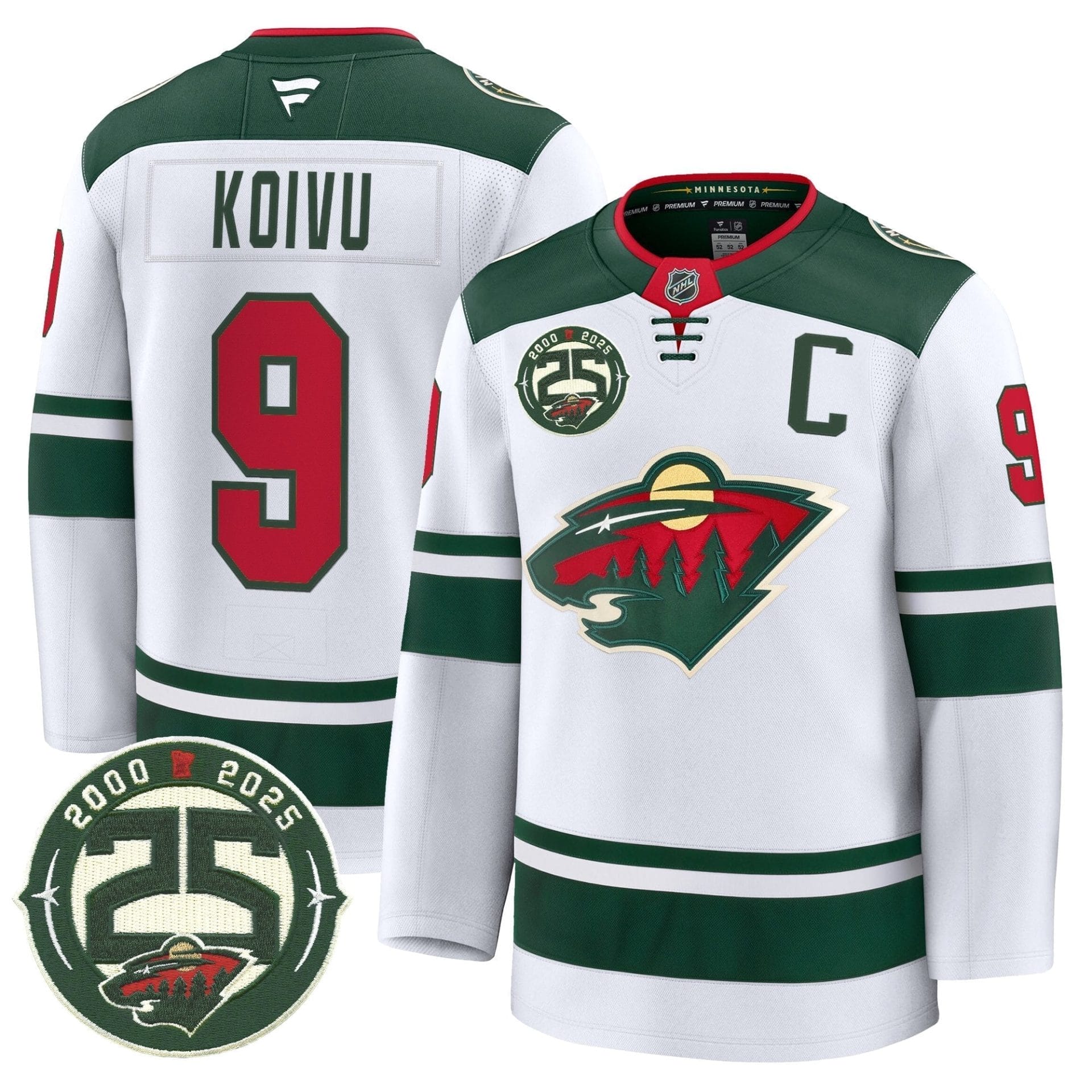 Minnesota Wild 25th Anniversary Patch Premium Jersey - All Stitched 13 Minnesota Wild 25th Anniversary Patch Premium Jersey - All Stitched - Image 13