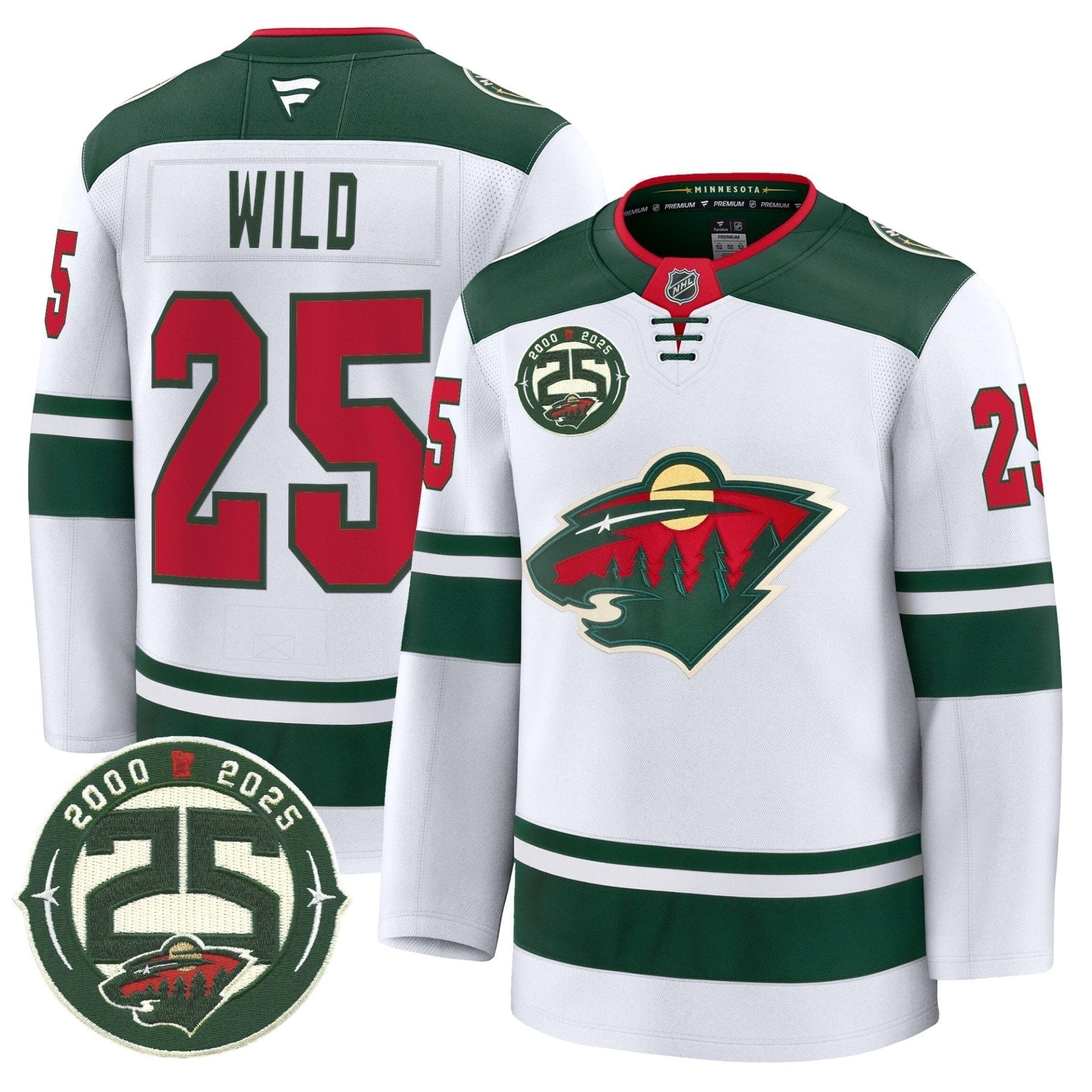 Minnesota Wild 25th Anniversary Patch Premium Jersey - All Stitched 14 Minnesota Wild 25th Anniversary Patch Premium Jersey - All Stitched - Image 14