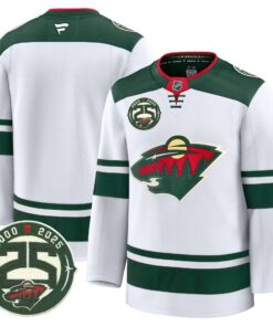 Minnesota Wild 25th Anniversary Patch Premium Jersey - All Stitched 35 1756281741f7f82f6f03