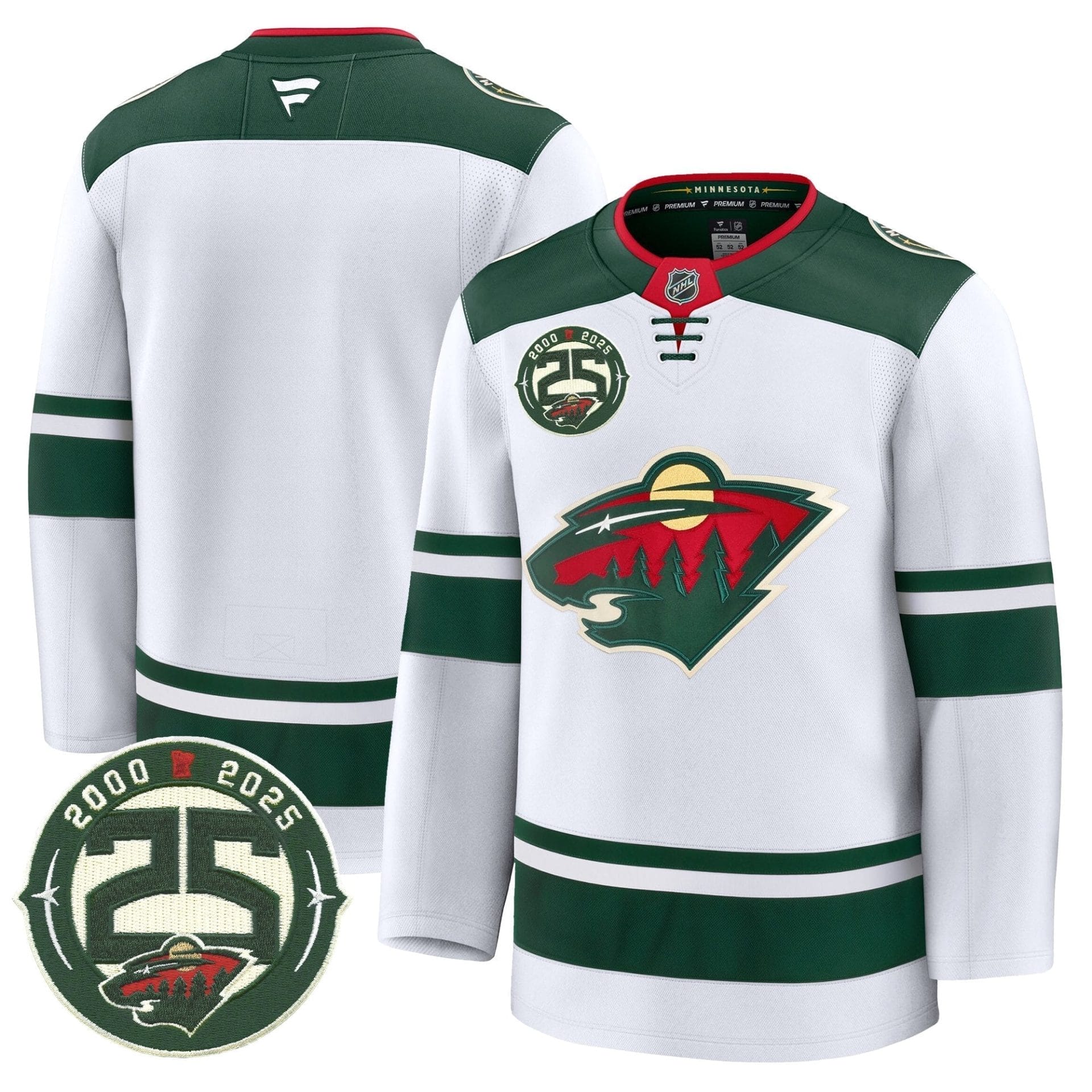 Minnesota Wild 25th Anniversary Patch Premium Jersey - All Stitched 16 Minnesota Wild 25th Anniversary Patch Premium Jersey - All Stitched - Image 16