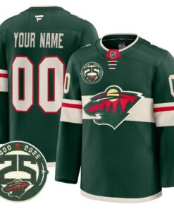 Minnesota Wild 25th Anniversary Patch Premium Custom Jersey - All Stitched