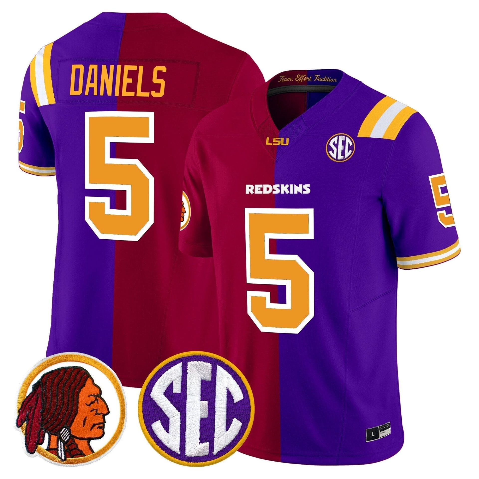 Jayden Daniels Split Vapor Limited Jersey - All Stitched 90 1757650413200