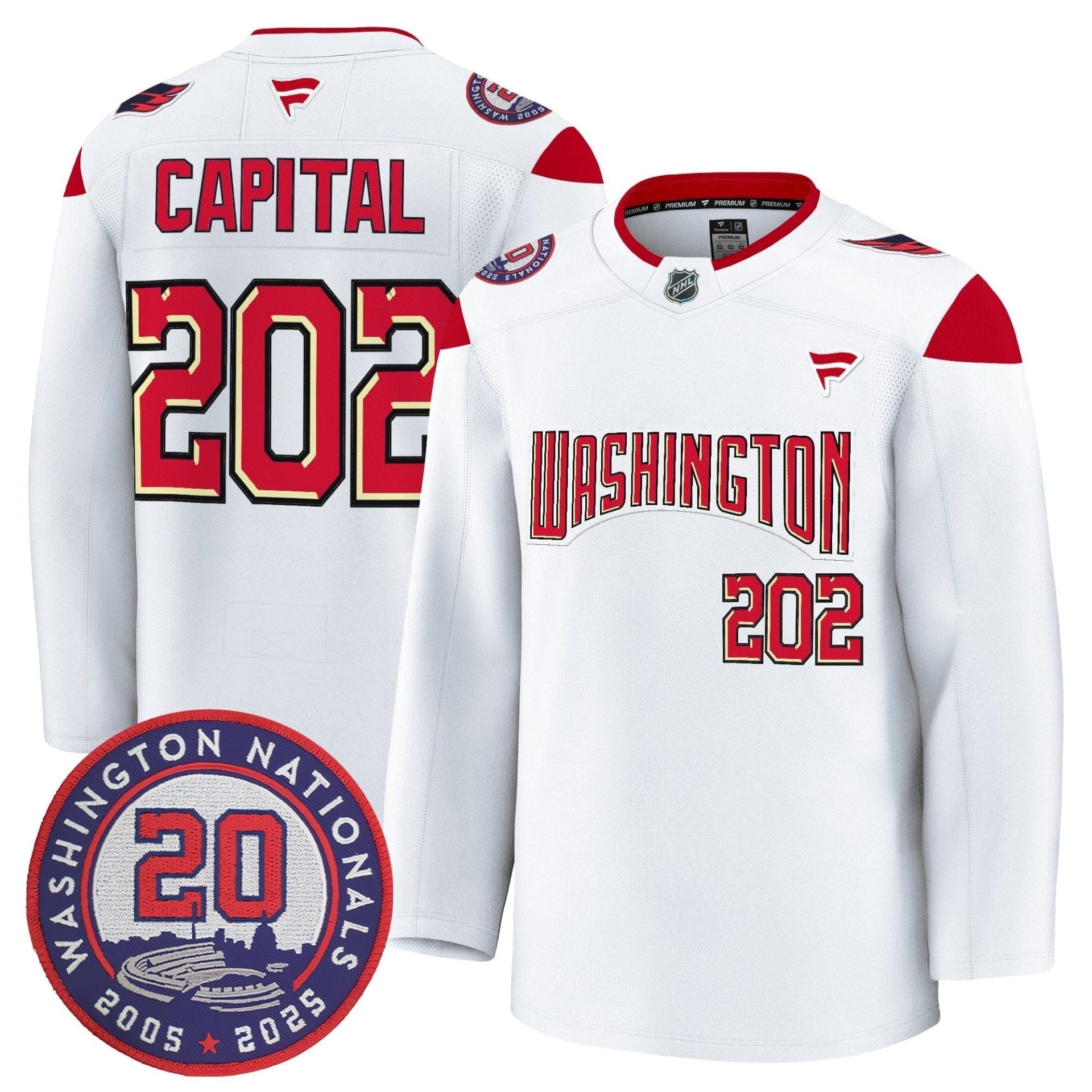 Washington Capitals 20th Anniversary Seasons Patch Premium Jersey - All Stitched 2 Washington Capitals 20th Anniversary Seasons Patch Premium Jersey - All Stitched - Image 2