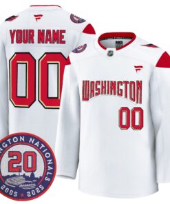 Washington Capitals 20th Anniversary Seasons Patch Premium Custom Jersey - All Stitched