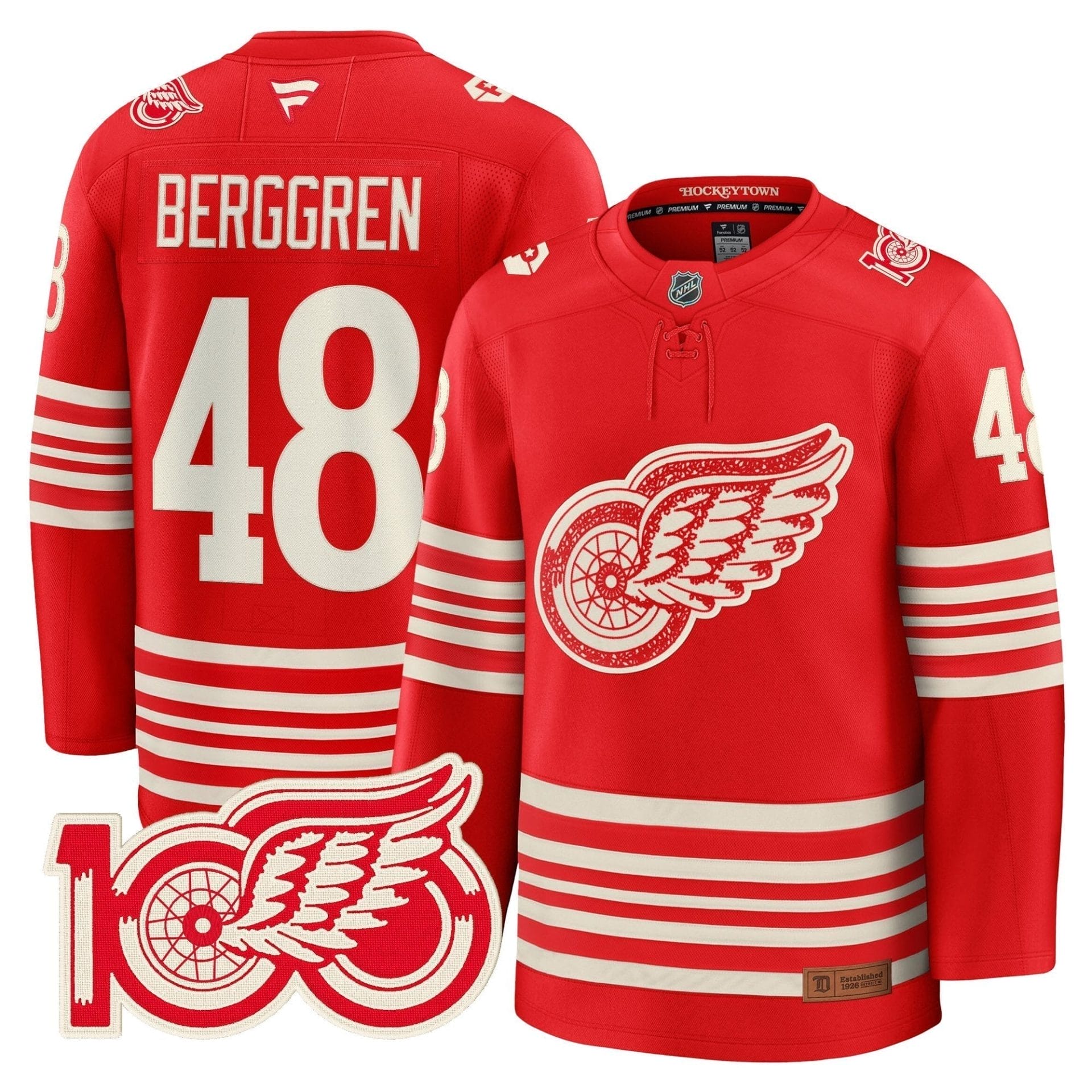 Detroit Red Wings Centennial Season Premium Jersey - All Stitched 10 Detroit Red Wings Centennial Season Premium Jersey - All Stitched - Image 10