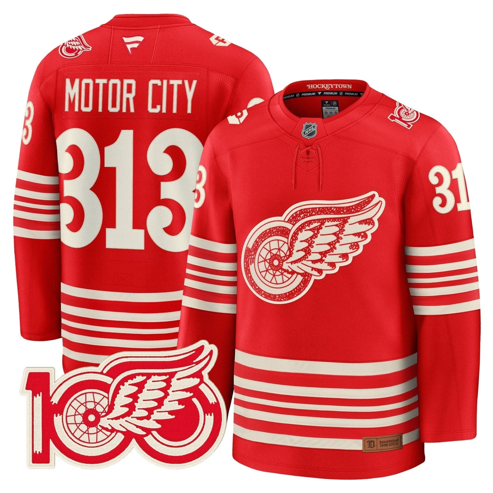 Detroit Red Wings Centennial Season Premium Jersey - All Stitched 5 Detroit Red Wings Centennial Season Premium Jersey - All Stitched - Image 5