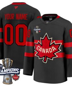 Alternative view of Custom Canada 2025 4 Nations Face-Off Champions Jersey - All Stitched