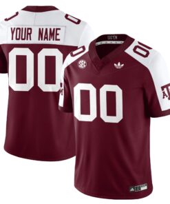 Alternative view of Texas A&M Aggies Football 1975 Throwback Custom Jersey - All Stitched