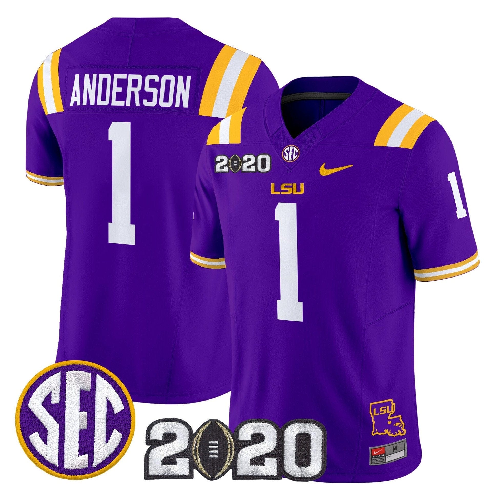Aaron Anderson Jersey #1 LSU Tigers 2020 National Champions Stitched 5 Aaron Anderson Jersey #1 LSU Tigers 2020 National Champions Stitched - Image 5