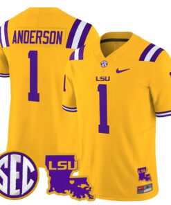 Aaron Anderson Jersey #1 LSU Tigers 2025 Louisiana Patch Stitched