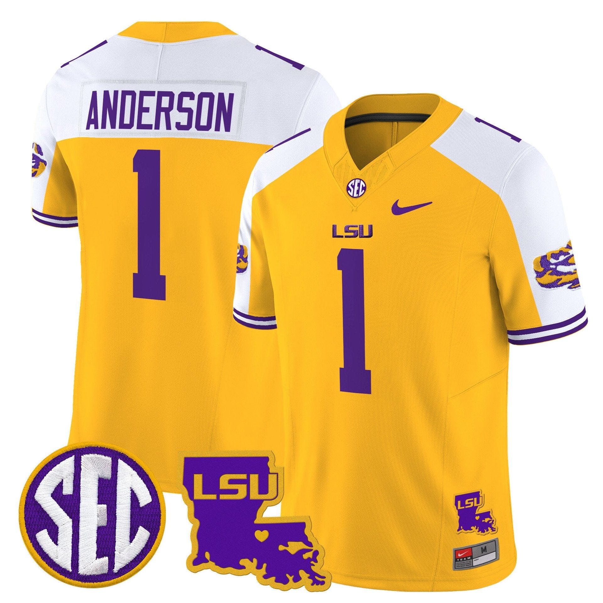 Aaron Anderson Jersey #1 LSU Tigers 2025 Louisiana Patch Stitched - Image 3