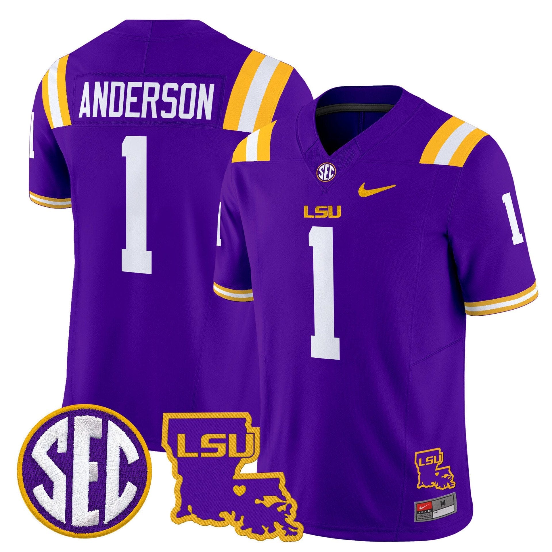 Aaron Anderson Jersey #1 LSU Tigers 2025 Louisiana Patch Stitched - Image 5