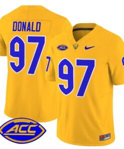 Alternative view of Aaron Donald Jersey #97 Pittsburgh Panthers 2025 Limited Stitched