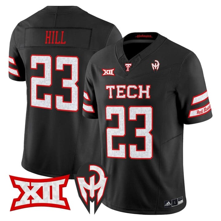 Adam Hill Jersey #23 Texas Tech Red Raiders Too Cold Vapor Stitched