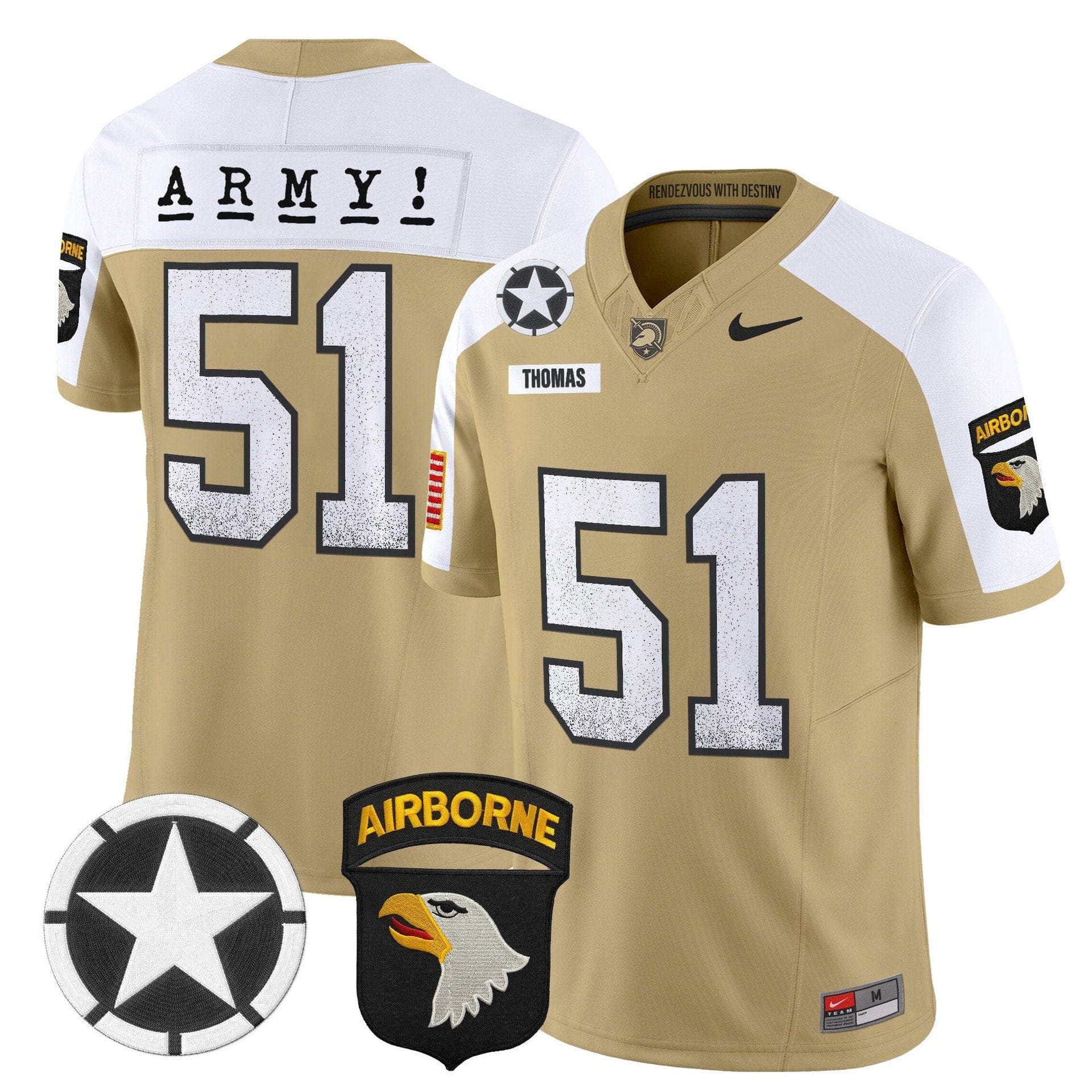 Andon Thomas Jersey #51 Army Black Knights 2025 Screaming Eagles Stitched 5 Andon Thomas Jersey #51 Army Black Knights 2025 Screaming Eagles Stitched - Image 5