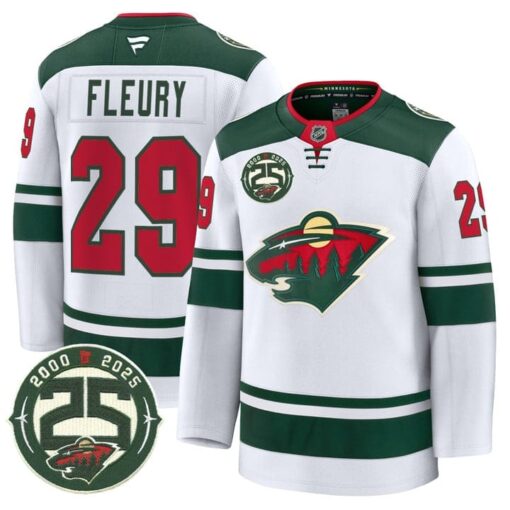 Andre Fleury Jersey #29 Minnesota Wild 25th Anniversary Patch Stitched