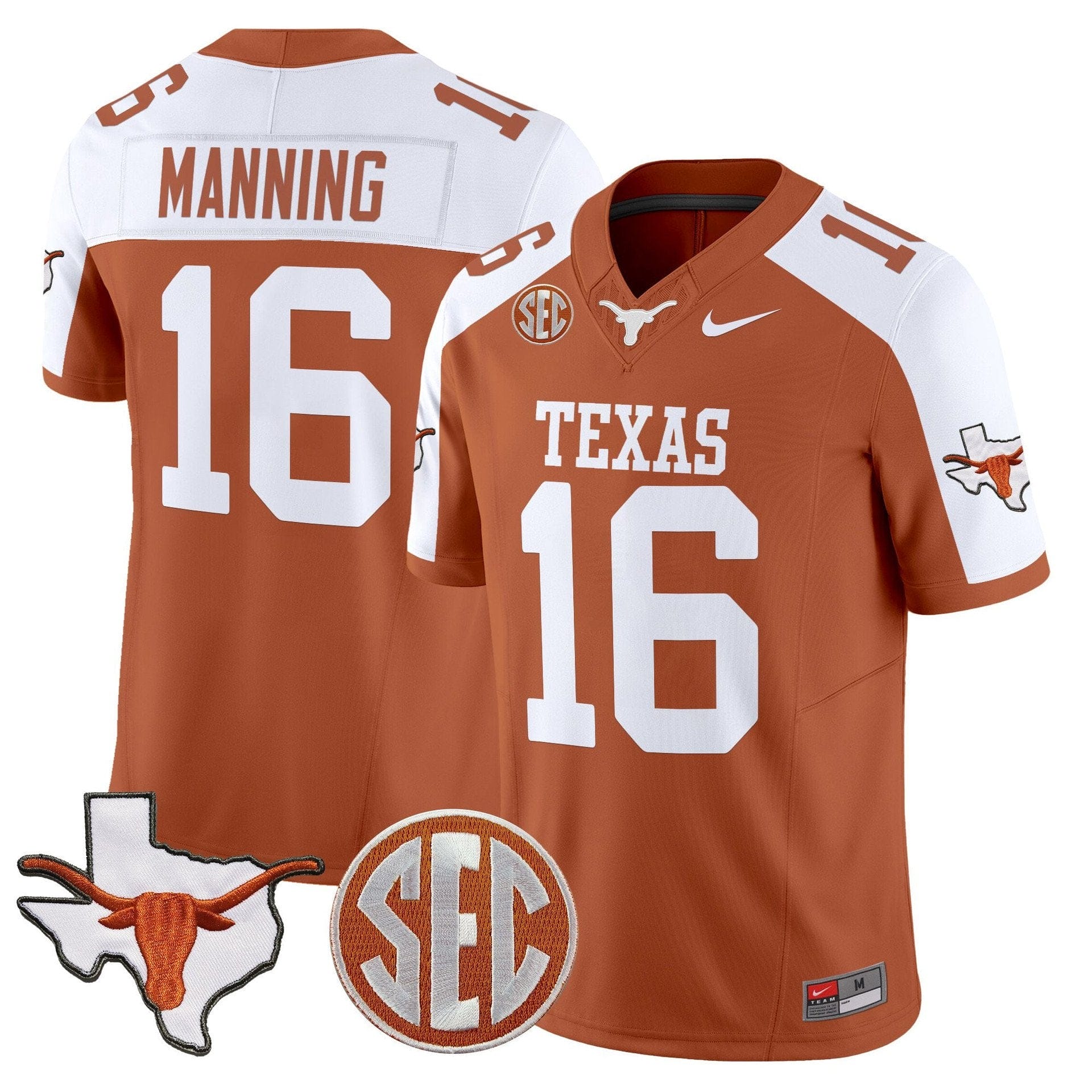 Arch Manning Jersey #16 Texas Longhorns 2025 State Map SEC Patch 4 Arch Manning Jersey #16 Texas Longhorns 2025 State Map SEC Patch - Image 4