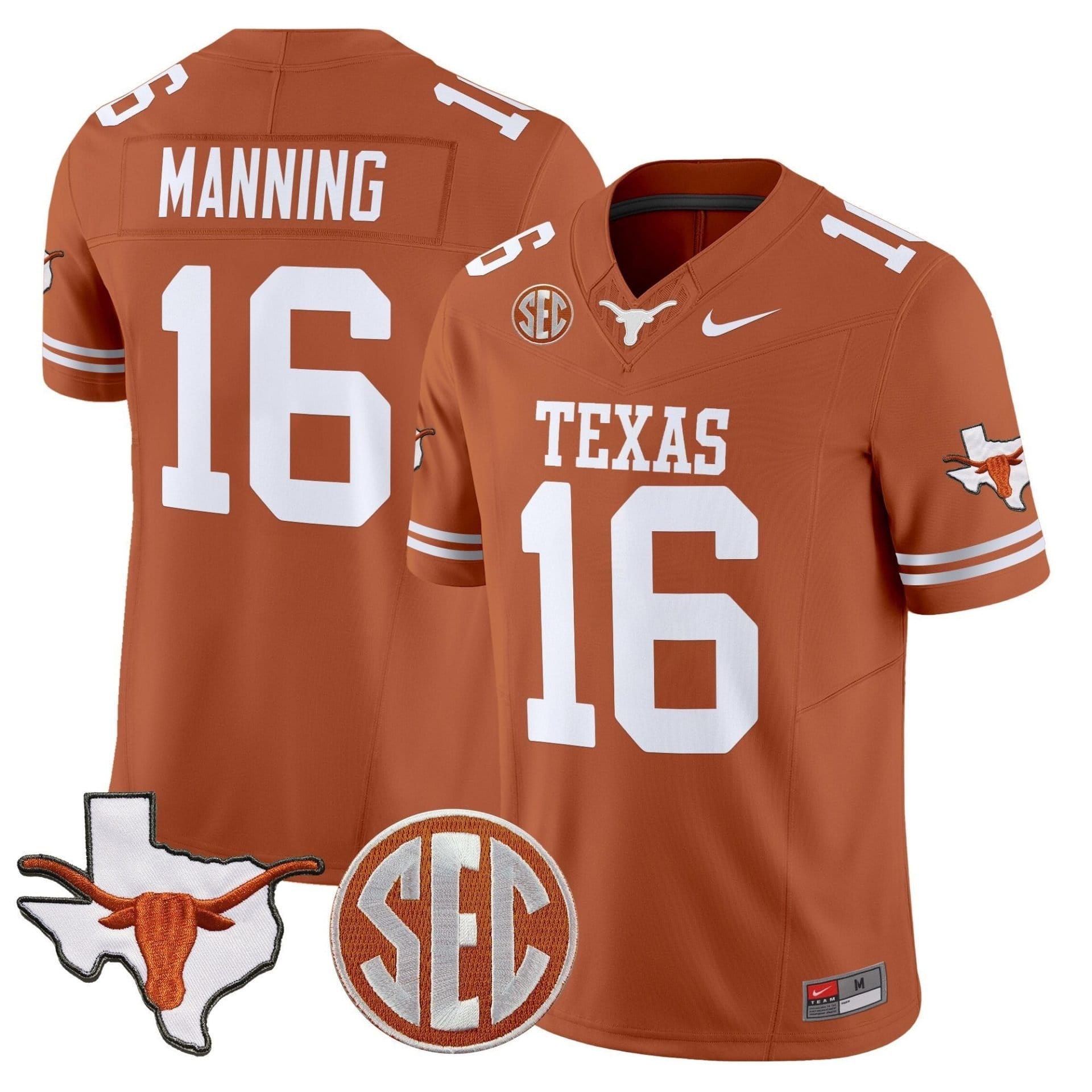 Arch Manning Jersey #16 Texas Longhorns 2025 State Map SEC Patch 5 Arch Manning Jersey #16 Texas Longhorns 2025 State Map SEC Patch - Image 5