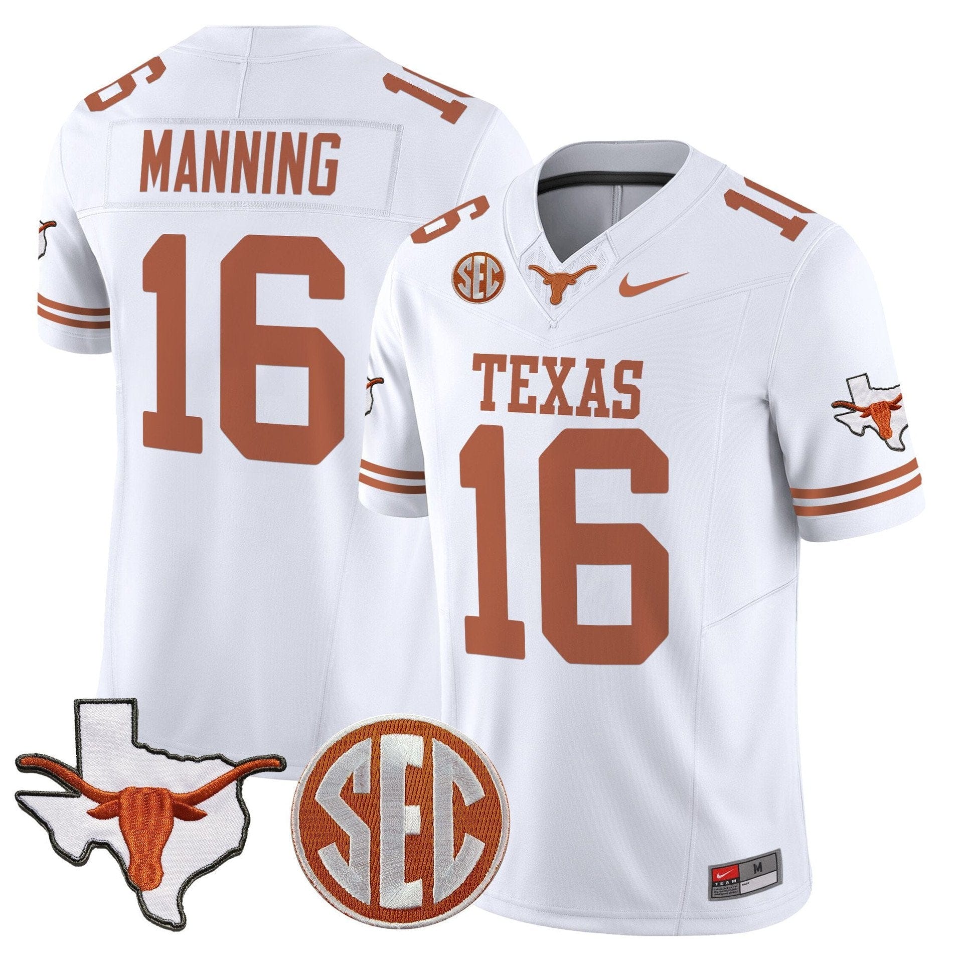 Arch Manning Jersey #16 Texas Longhorns 2025 State Map SEC Patch 2 Arch Manning Jersey #16 Texas Longhorns 2025 State Map SEC Patch - Image 2