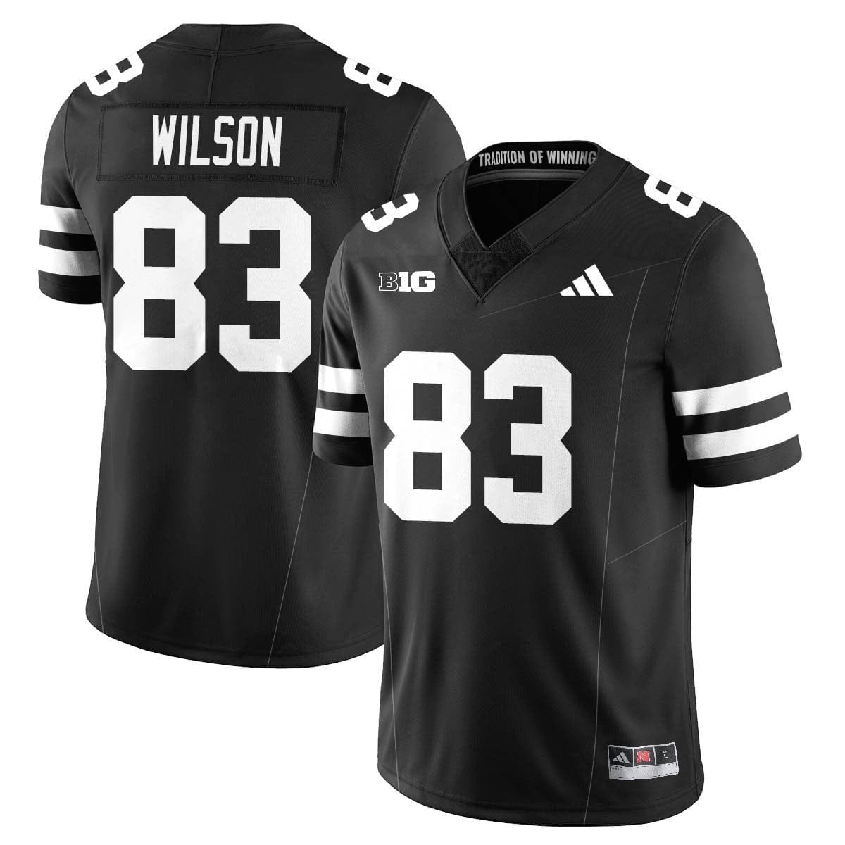 Archie Wilson Jersey #83 Nebraska Football 2025 Blackout Stitched
