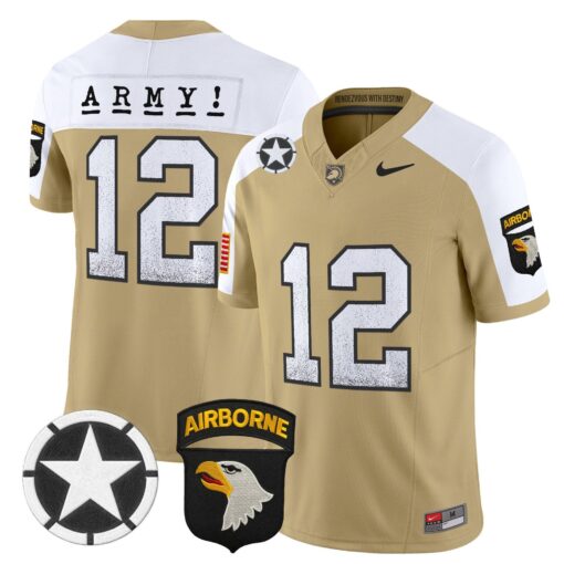 Army Jersey #12 Army Black Knights 2025 Screaming Eagles Stitched - Image 5