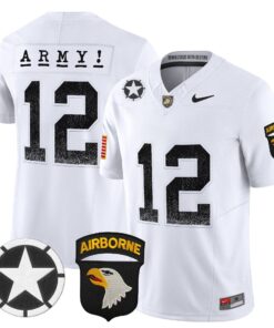 Alternative view of Army Jersey #12 Army Black Knights 2025 Screaming Eagles Stitched