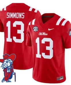 Austin Simmons Jersey 13 Ole Miss Rebels 2025 Limited V2 Stitched Red 7cbaacf0 dc56 4463 9697 44275e3096a4