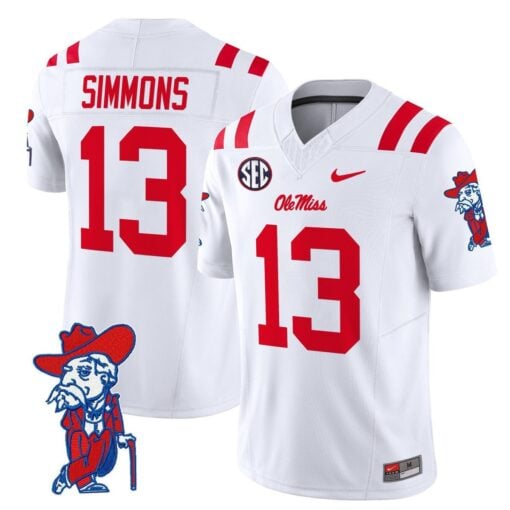 Austin Simmons Jersey #13 Ole Miss Rebels 2025 Limited V2 Stitched - Image 2