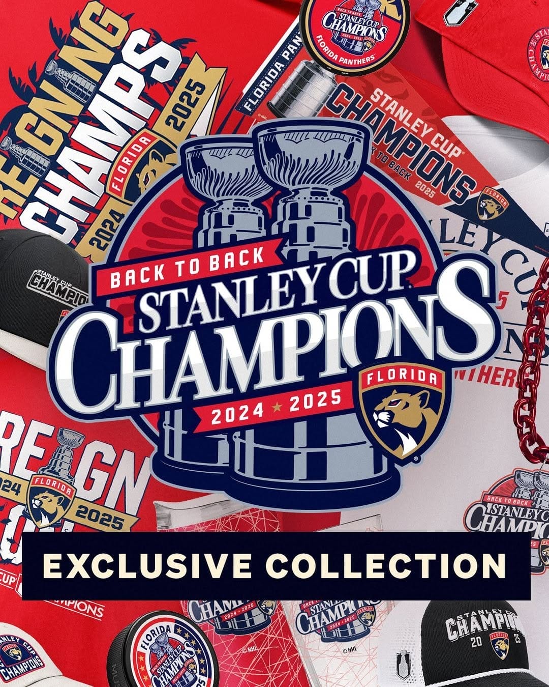 Custom San Florida Panthers 2025 Stanley Cup B2B Champions Jersey - All Stitched - Image 2