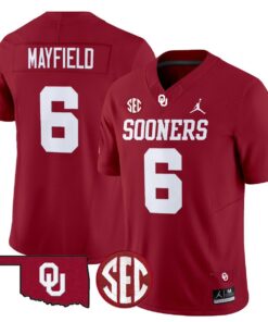 Baker Mayfield Jersey 6 Oklahoma Sooners 2025 Limited Stitched Crimson