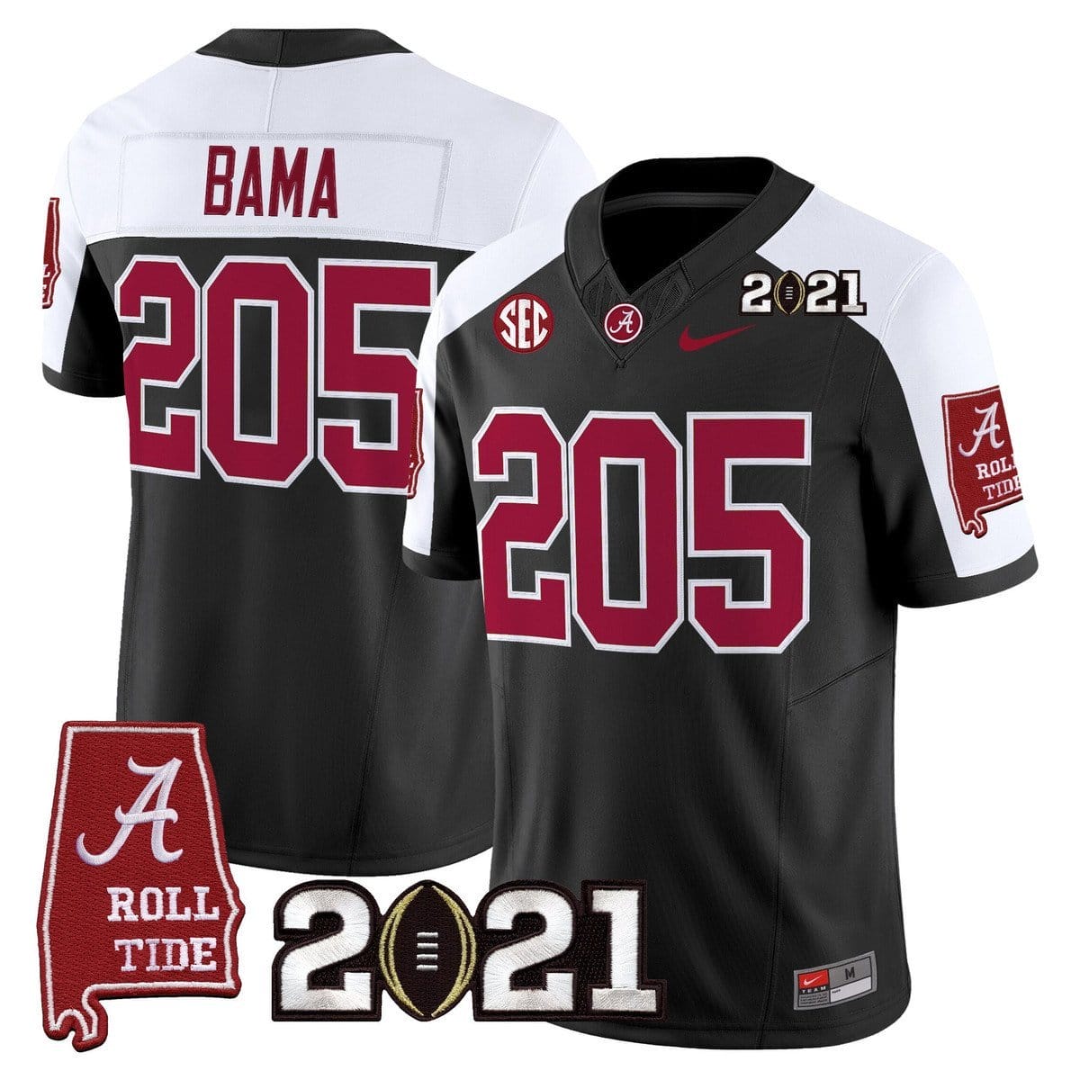 Bama Jersey #205 Alabama 2021 CFP National Championship Alabama Map - Image 3