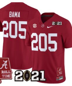 Bama Jersey 205 Alabama 2021 CFP National Championship Alabama Map Crimson