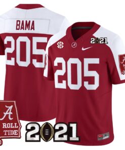 Bama Jersey 205 Alabama 2021 CFP National Championship Alabama Map Crimson Alter