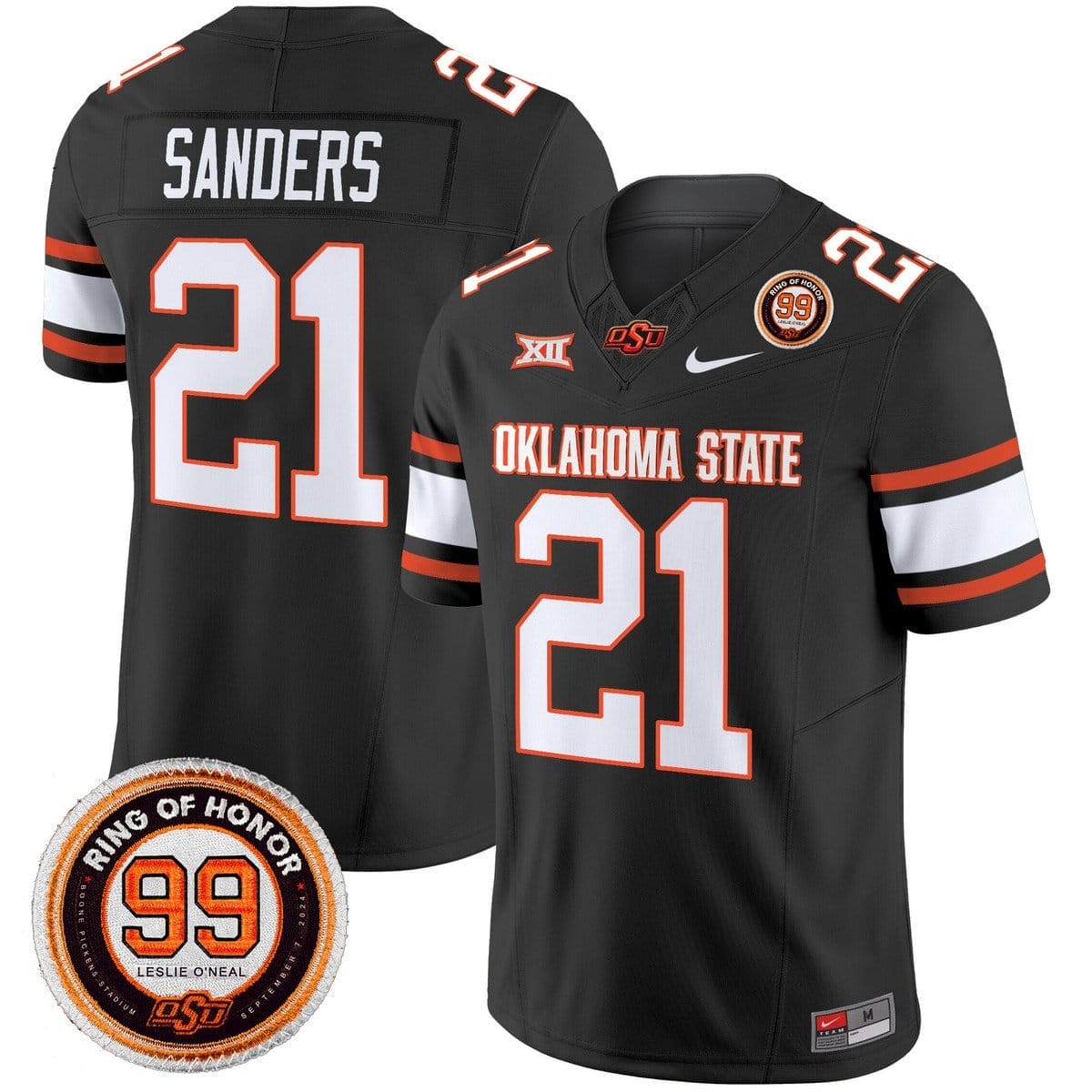 Barry Sanders Jersey #21 Oklahoma State Cowboys 2025 Leslie O'neal Patch