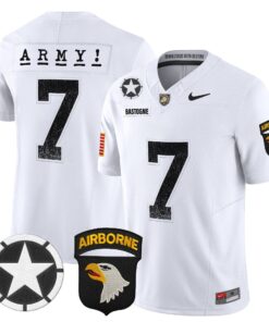 Alternative view of Bastogne Jersey #7 Army Black Knights 2025 Screaming Eagles Stitched