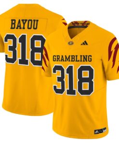 Bayou Jersey 318 Grambling Tigers 2025 Vapor Limited Stitched Gold