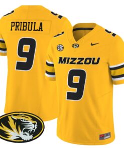 Beau Pribula Jersey 9 Missouri Tigers 2025 Vapor Limited Stitched Gold