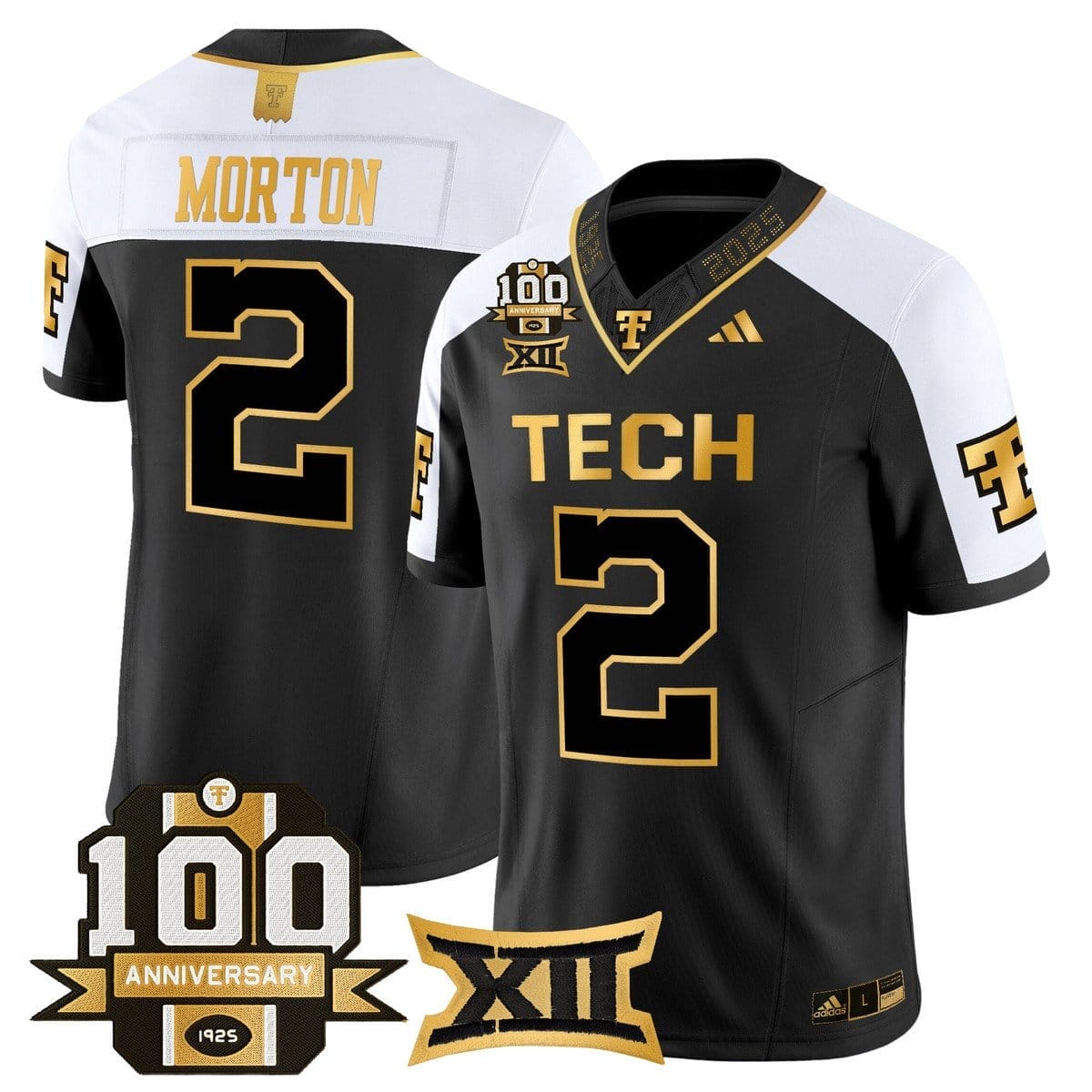 Behren Morton Jersey #2 Texas Tech 2025 100th Anniversary Stitched