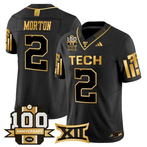 Behren Morton Jersey #2 Texas Tech 2025 100th Anniversary Stitched - Image 2