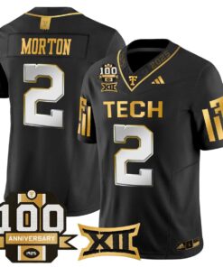 Behren Morton Jersey 2 Texas Tech 2025 100th Anniversary Stitched Black Limited
