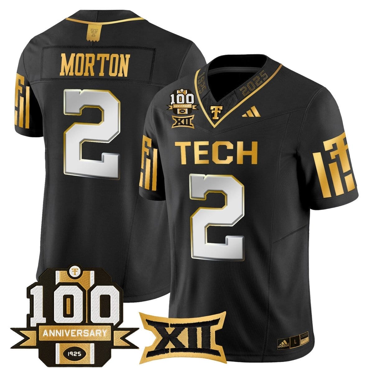 Behren Morton Jersey #2 Texas Tech 2025 100th Anniversary Stitched - Image 3